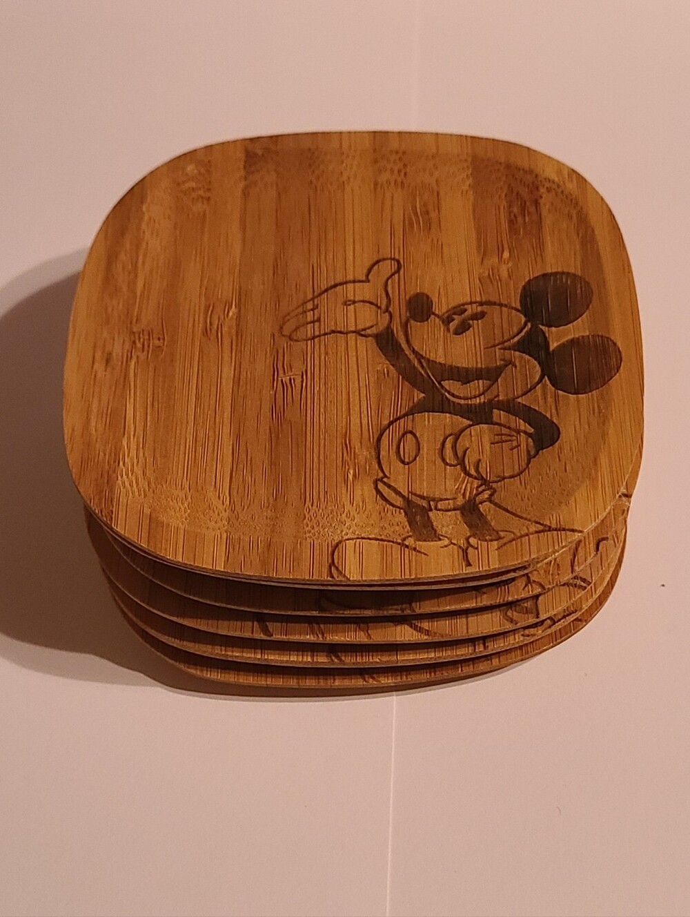 Disney Mickey Mouse Bamboo Coaster's Set Of 6